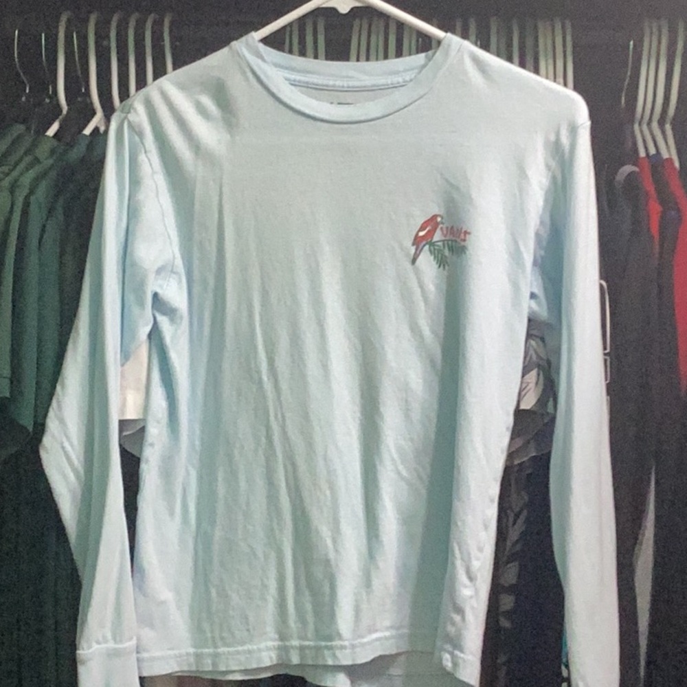 Vans Light blue long-sleeve Hawaiian theme Shirt Boys Medium
